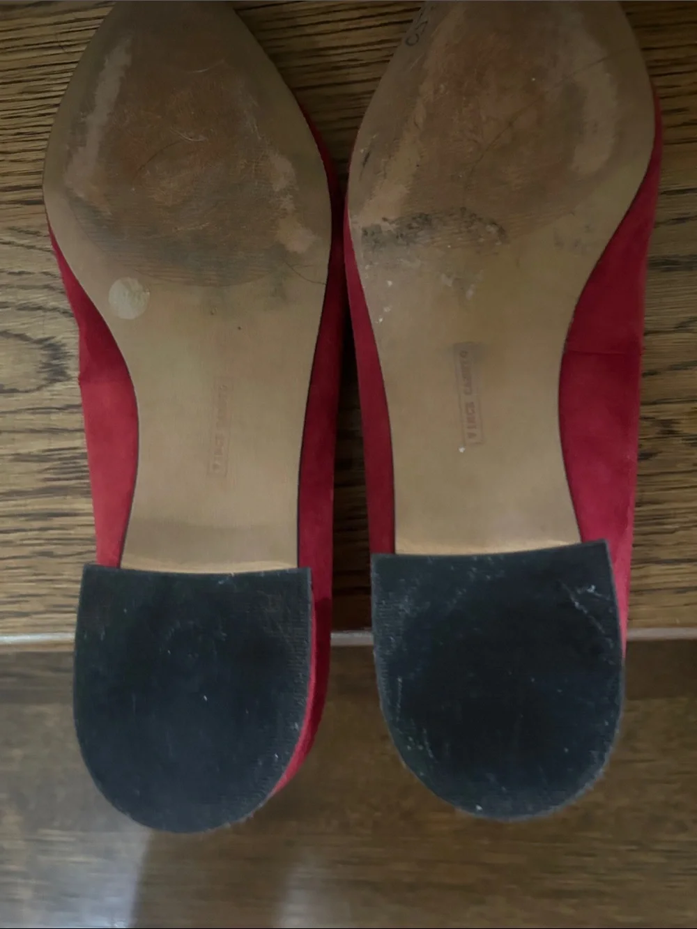 Vince Camuto Red Suede Tassel Pointed Loafers size 8M/38